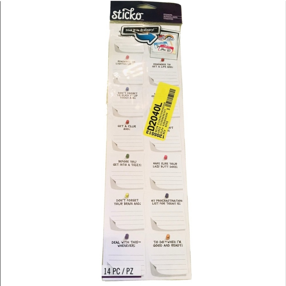Sticko Reminder Labels 14 Planner Stickers